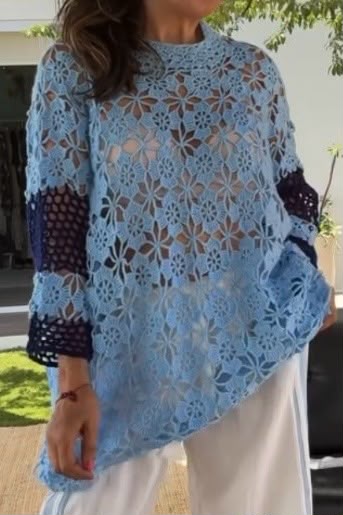 Camisola Croché Blue
