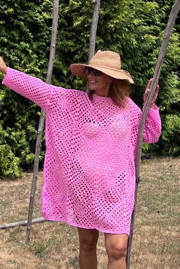 Camisola Croche Rose