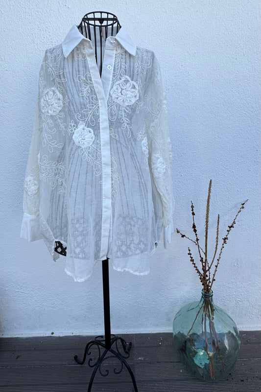 Camisa Branca Bordada