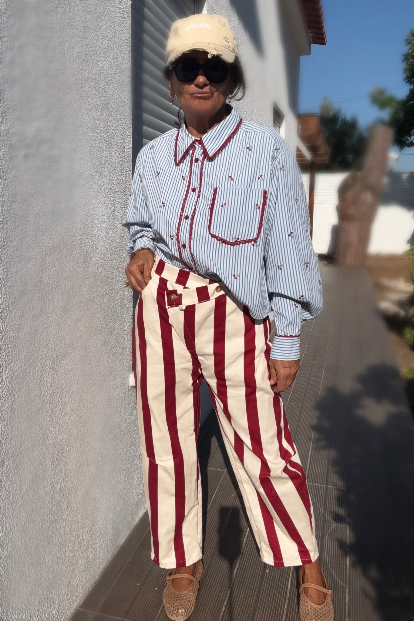 Calça ballon riscas