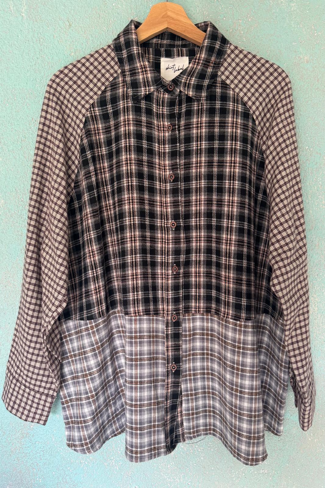 Camisa de xadrez Patchwork