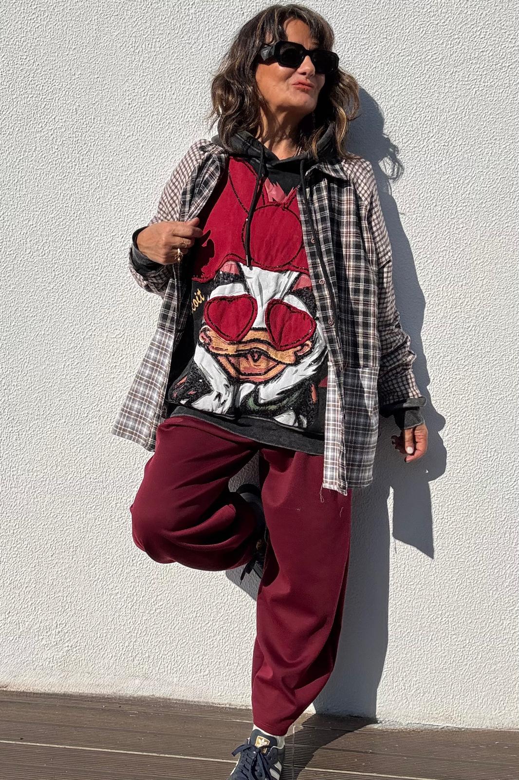 Camisa de xadrez Patchwork