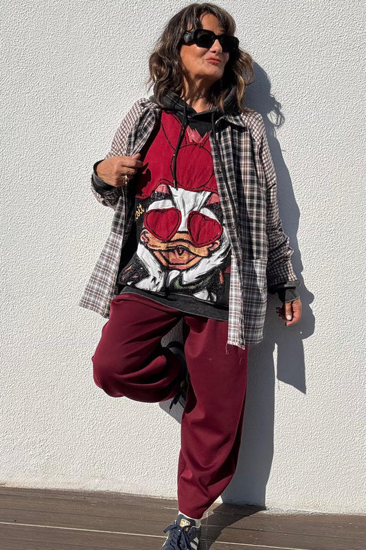 Camisa de xadrez Patchwork