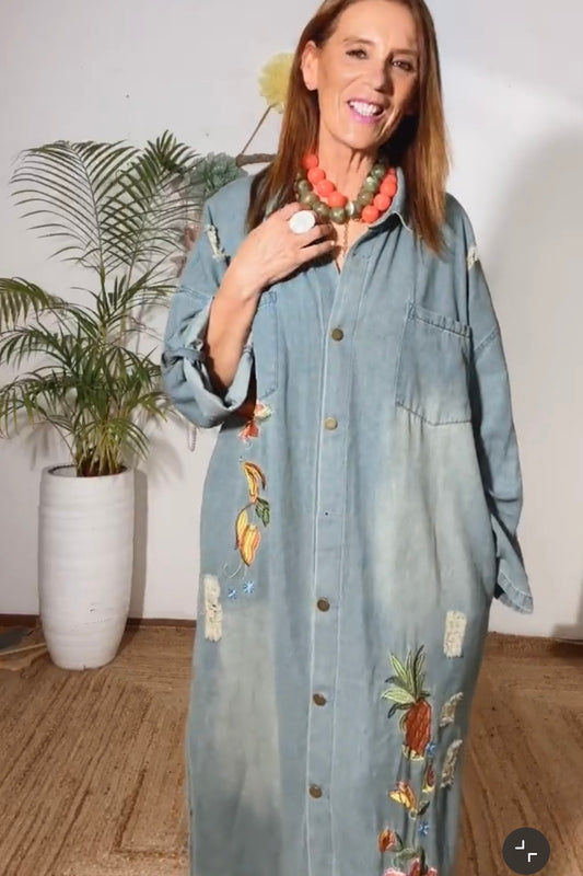 Vestido Ganga Bordado